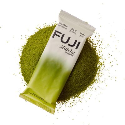 FUJI Matcha Protein Bars - Matcha Flavored, 22g of Protein, Low Carb, 8 Count, High Protein Healthy Snack, On the Go Snack, Gluten Free