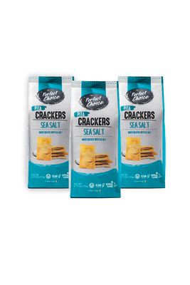 Perfect Choice Pita Crackers (Sea Salt) - Oven Baked and Crunchy Snack - Ideal for Dipping in Sauces or Pairing with Bruschettas - 6.17 oz (Pack of 3)