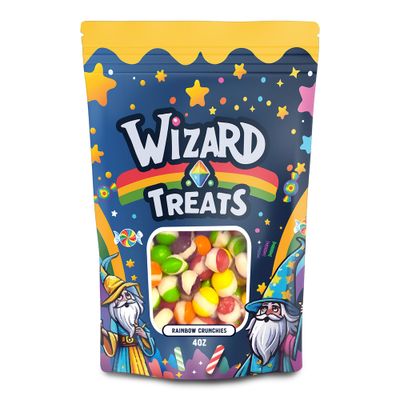 Wizard Treats Freeze Dried Candy - Rainbow Crunchies - Viral TIK TOK Candy Sweet &amp; Crunchy freeze dry candy for Snacking and Parties - 4oz