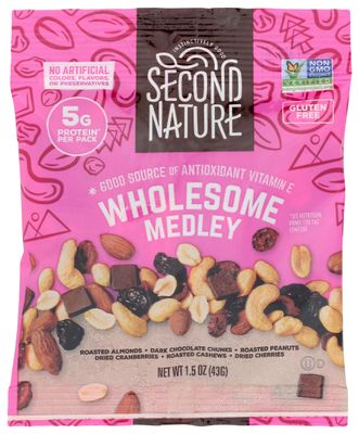 Second Nature Wholesome Medley Trail Snack Mix, Certified Gluten-Free Snack, 10 Count, 15 Oz (Pack of 4)