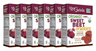 RW Garcia Organic Sweet Beet Crackers, Gluten Free, 5.5oz boxes, 6 pack