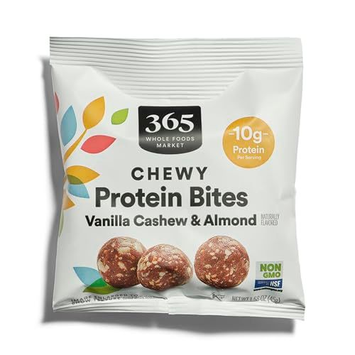 365 by Whole Foods Market, Protein Chewy Bites Vanilla Cashew Almond, Single Serving 1.58 Ounce