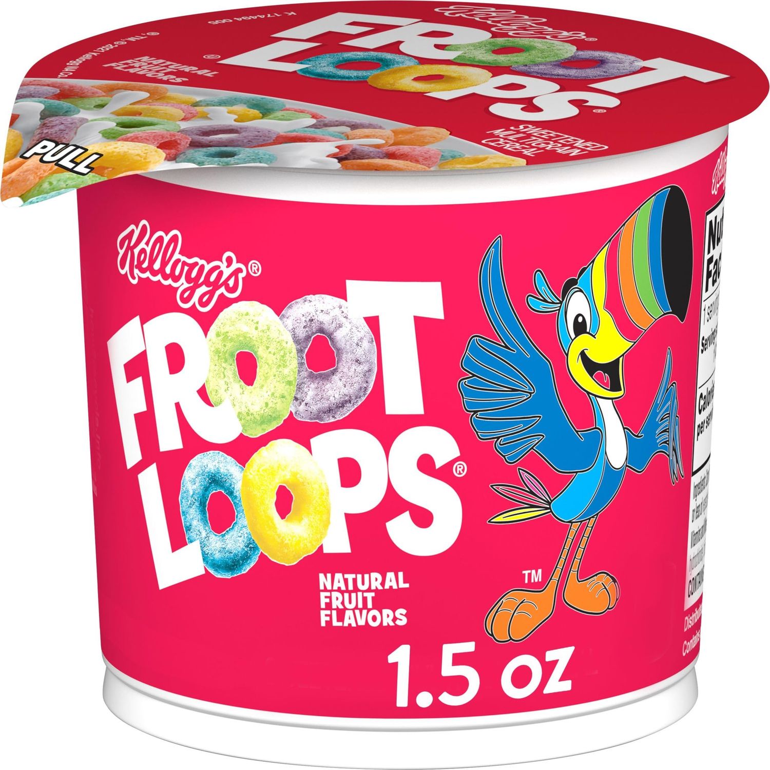 Froot Loops Cold Breakfast Cereal Cup, Fruit Flavored, Breakfast Snacks with Vitamin C, Original, 1.5oz Cup (1 Cup)