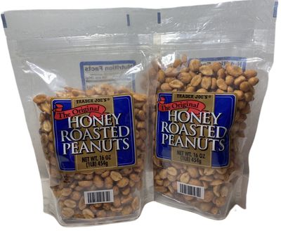 Trader Joe&#39;s Original Honey Roasted Peanuts, 1 lb - PACK OF 2