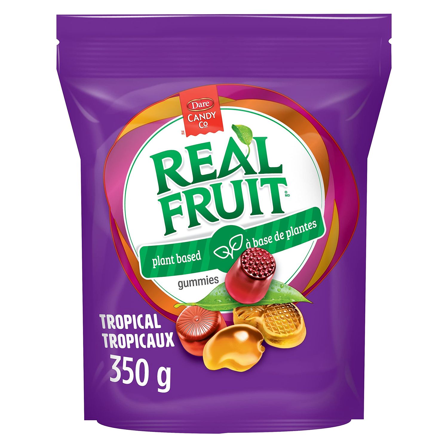 Dare RealFruit Gummies,Tropical Flavour, 350g12.3oz, Bag, Imported from Canada)