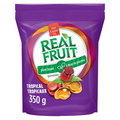 Dare RealFruit Gummies,Tropical Flavour, 350g12.3oz, Bag, Imported from Canada)