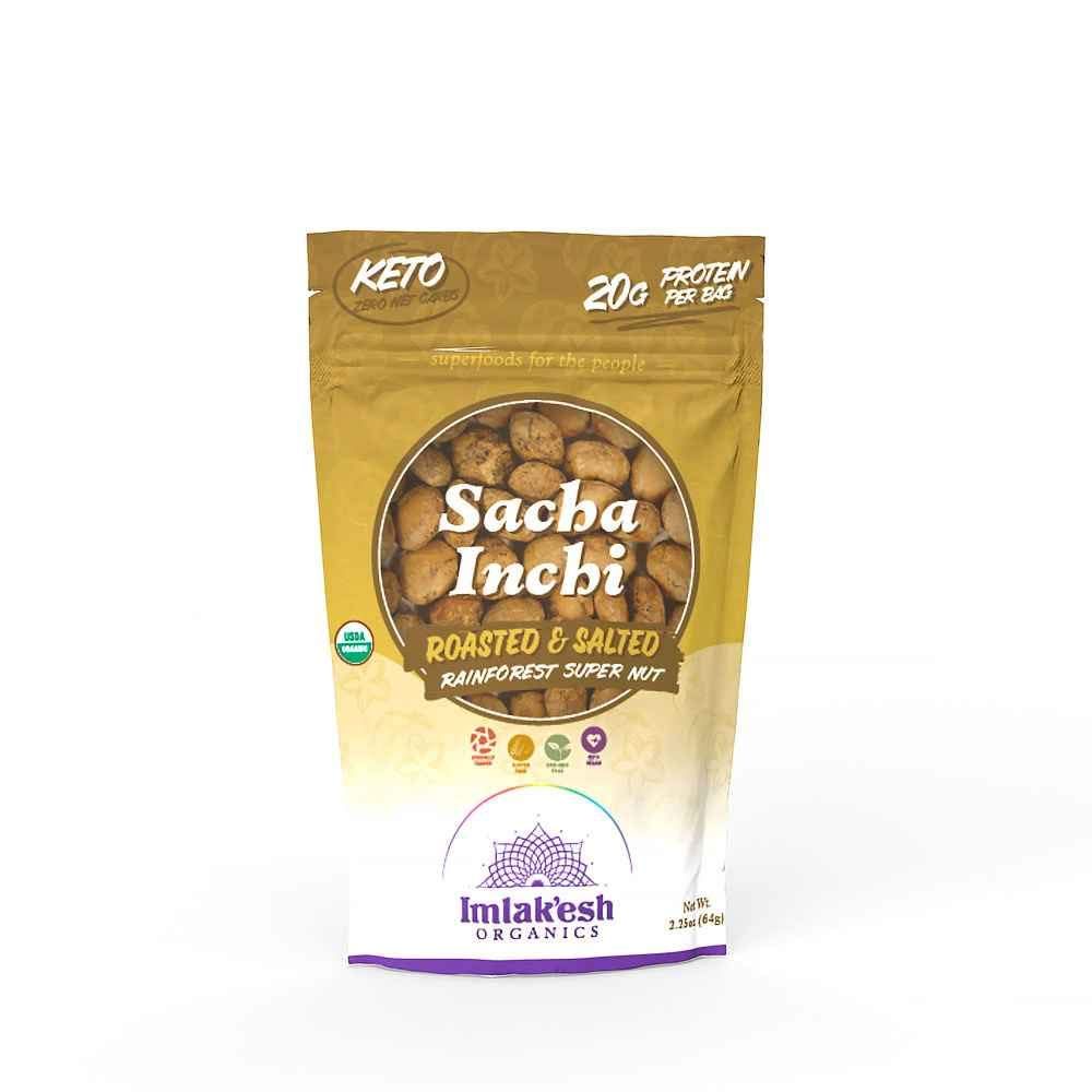 Imlak&#39;esh Organics, Sacha Inchi Nuts (2.25oz Pouch), Protein Super-Nuts - 0 Net Carbs | Keto | Paleo | Organic | Regenerative | Protein | Gluten-Free | Non-GMO