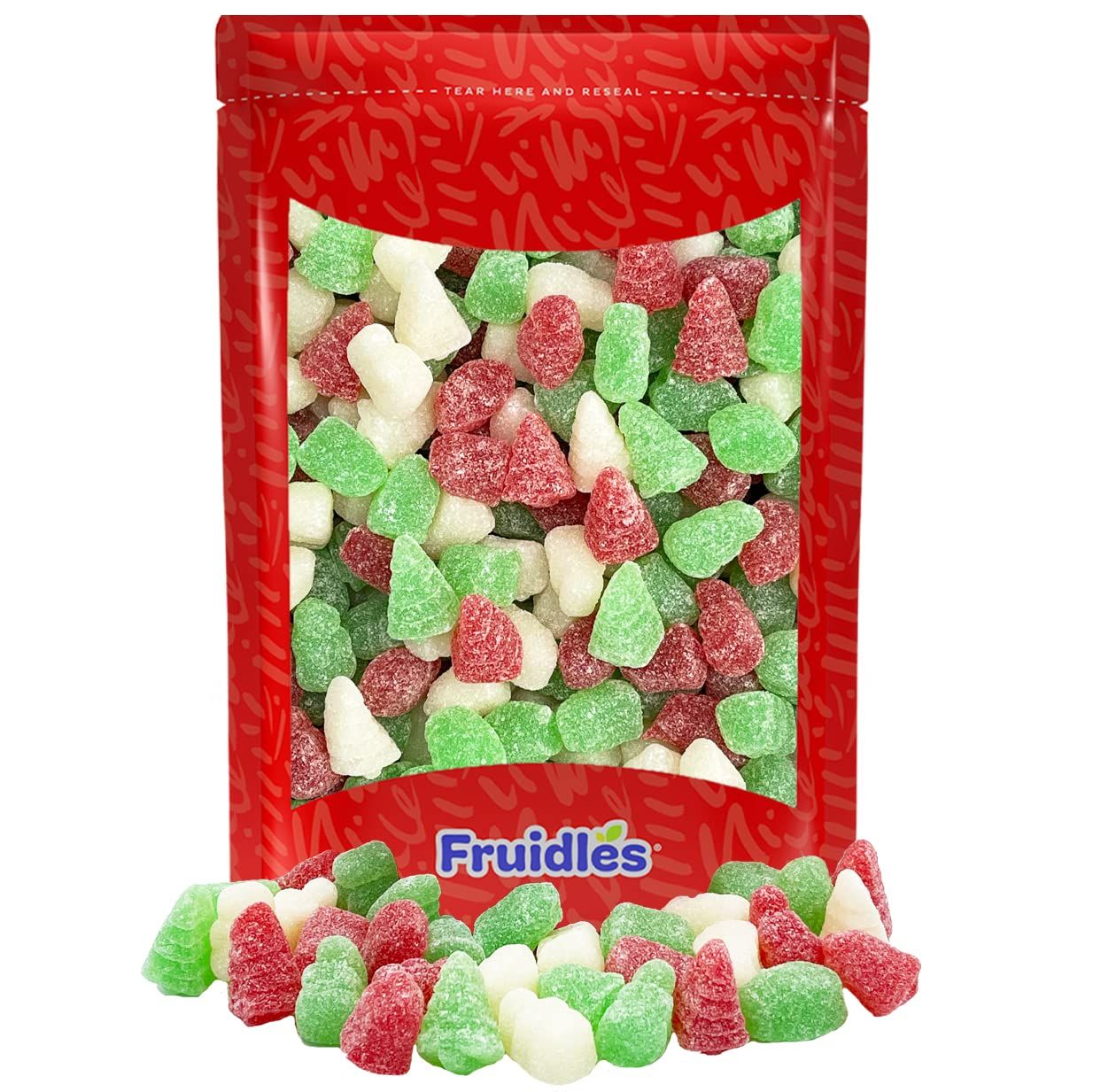 Fruidles Christmas Holiday Jelly Mix Fruit Gummi Candy, Delicious Holiday Shaped &amp; Flavored Gummies (1 Pound)
