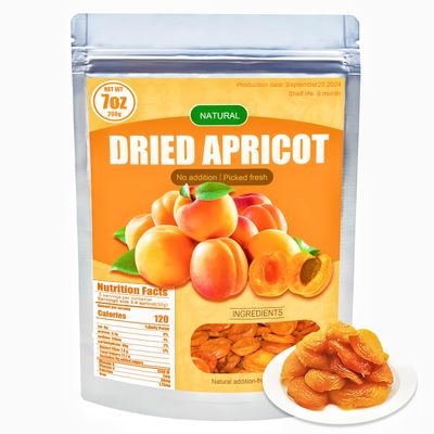 Dried Apricots No Sugar Added 7OZ,Dried Fruit,Fruit In Bags,Healthy Diet Snacks,Natural,Vegan,Resealable Bag