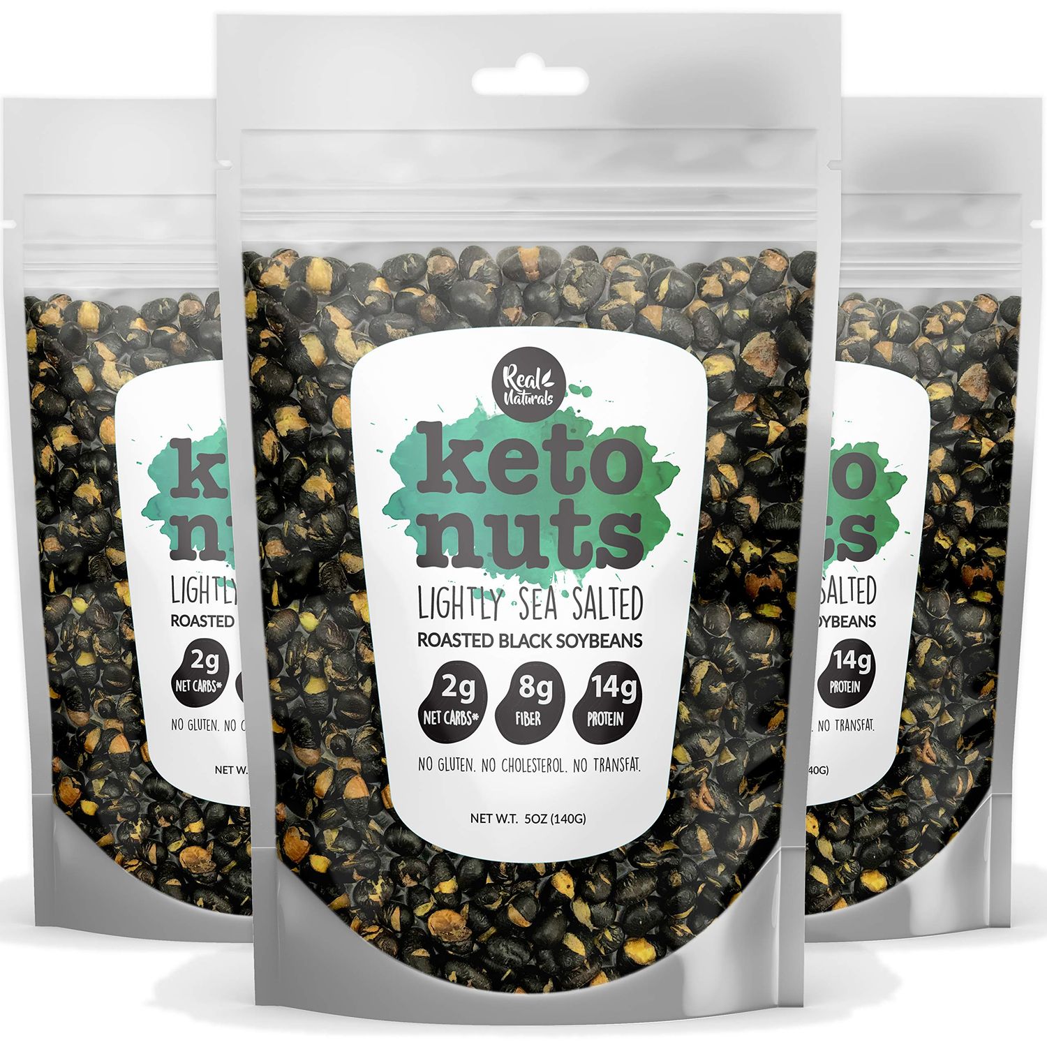 Black Edamame dry roasted edamame snacks (sea salt) High protein snacks low carb low sugar. Vegan keto snacks zero carb no sugar. Young soybeans by Keto Naturals (3 Packs)