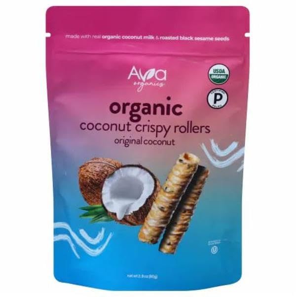 Ava Organics, Original Coconut Crispy Rollers, 2.8 Ounce