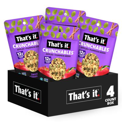 That&#39;s it. Crunchables (Apple  Sweet Cinnamon) Plant Based Protein, Gluten-Free Crunchy Snack Mix, (4 Packs x 2.5oz) Perfect for Salad Topper and Yogurt Topper