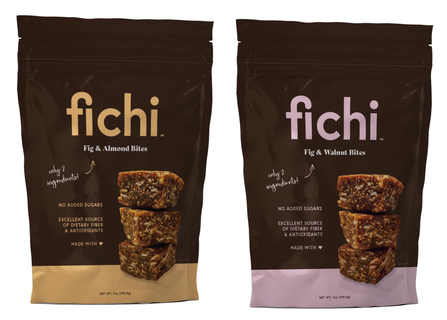 Fichi Fig and Nut Bites, a Wholesome and Delicious Gluten-Free Italian Fruit and Nut Snack (Two Pack, Variety)