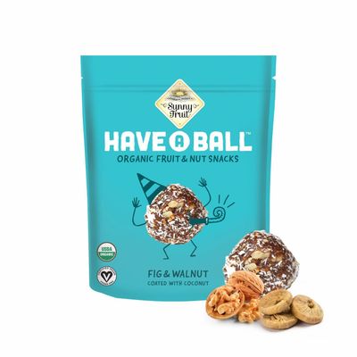 Sunny Fruit 100% RAW Fruit &amp; Nut Snacks, Fig &amp; Walnut, 1-Pack (9 Balls Per Bag) | Healthy, Convenient, On-the-Go Energy Balls | ORGANIC, VEGAN, GLUTEN-FREE, KOSHER, NO ADDED SUGAR