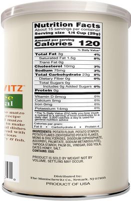 Manischewitz Matzo Meal - Kosher For Passover - Gluten Free Matzah Meal, 15 Oz, (Pack of 2, Total of 30 Oz)