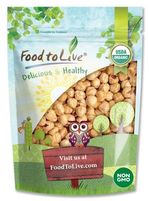Food to Live Organic Dry Roasted Blanched Hazelnuts with Himalayan Salt, 4 Pounds - Non-GMO, Oven Roasted Lightly Salted Whole Filberts, Vegan Snack, Kosher, Bulk. Rich in Essential Fatty Acids