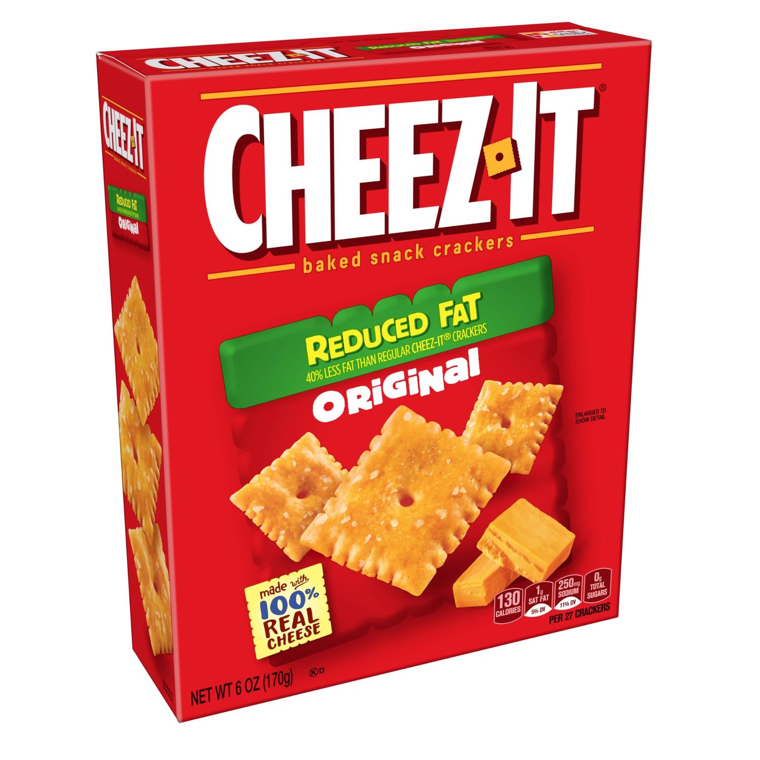 Cheez-It Cheese Crackers, Baked Snack Crackers, Office and Kids Snacks, Reduced Fat Original, 4.5lb Case (12 Boxes)