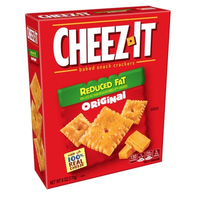 Cheez-It Cheese Crackers, Baked Snack Crackers, Office and Kids Snacks, Reduced Fat Original, 4.5lb Case (12 Boxes)