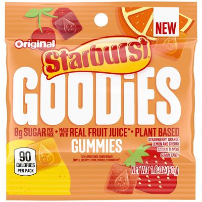 STARBURST GOODIES Original Plant-Based Fruit Gummy Candy, 1.8 Oz Bags (Pack of 12)