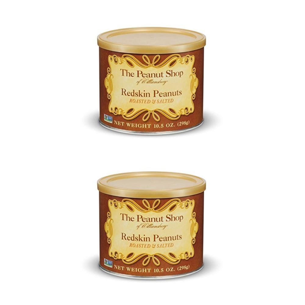 The Peanut Shop of Williamsburg Redskin Peanuts, Roasted &amp; Salted, 10.5 Ounce (Pack of 2)