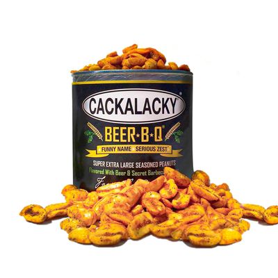 Cackalacky Famously Original Beer-B-Q Seasoned Peanuts - 12 oz - Roasted, Seasoned, Extra-Large Carolina BBQ Peanuts, Ideal Vegetarian Party Snack, Perfect for Barbecues &amp; Gatherings