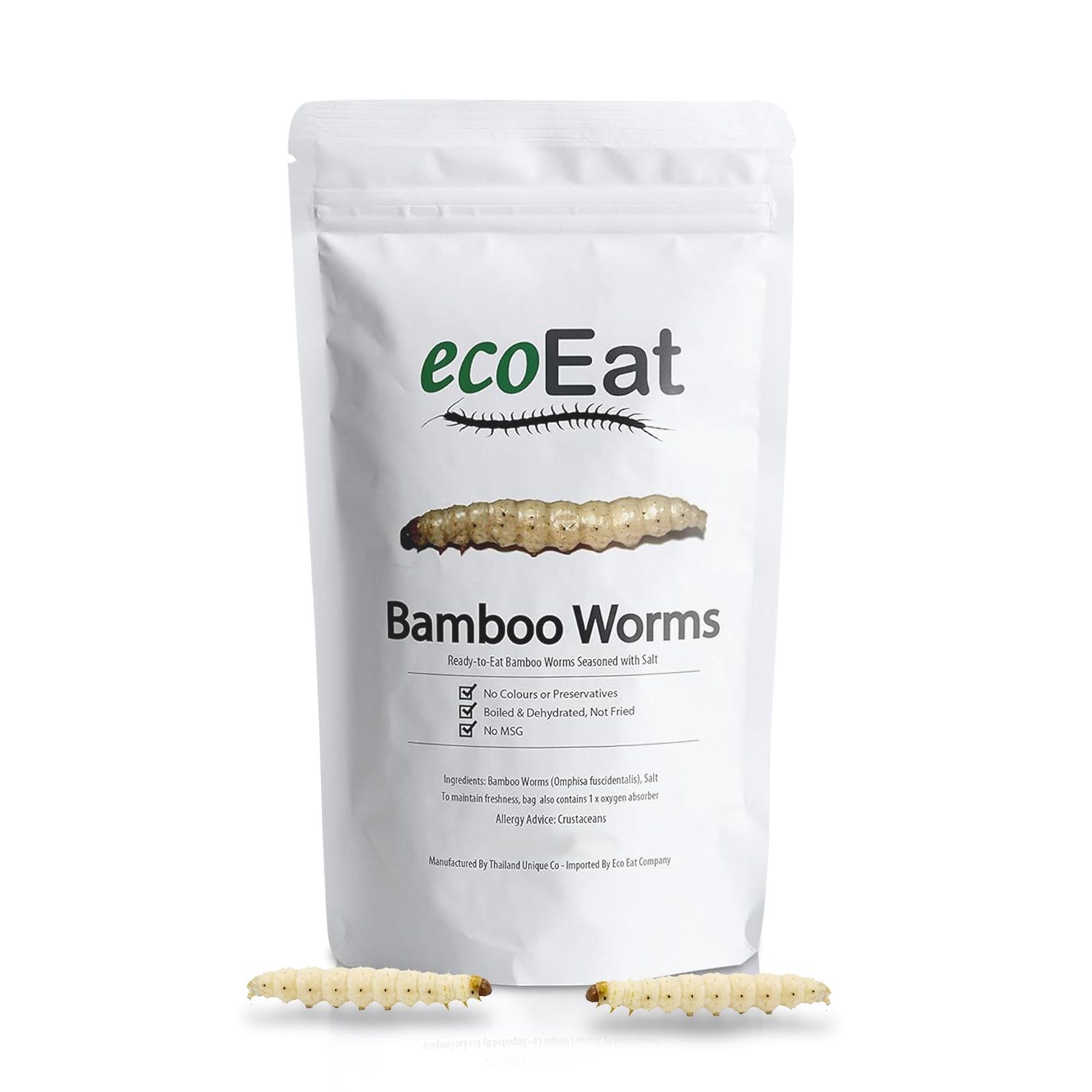 ecoEat Edible Bamboo Worms - 11g Worm Bag - Edible Insects - Snack Food Gift
