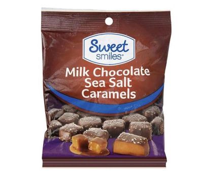 Sweet Smiles Milk Chocolate Sea Salt Caramels, 4 Ounce Snack Bag,, 1 Count (Pack of 1)