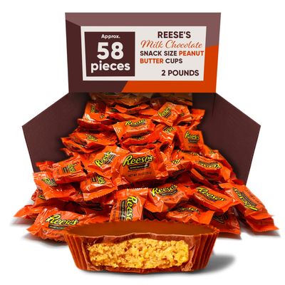 Milk Chocolate Cups Snack Size Peanut Butter 2 Pounds approx 58 pieces - Ideal for Sharing With Family and Friends, Birthday Party - Holiday Snacks Milk Chocolate Candy