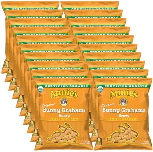 Annie&#39;s Organic Baked Graham Snacks Honey Bunny Grahams (Pack of 20) with By The Cup Stickers