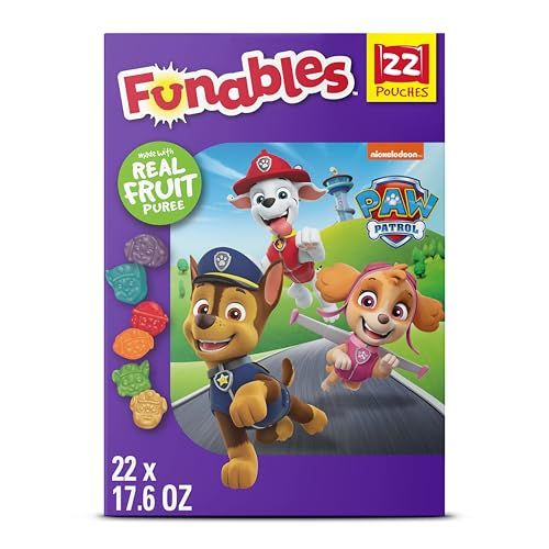 Funables Fruity Snacks, PAW Patrol, Assorted Fruit, Flavored Snacks, 0.8 oz 22 ct