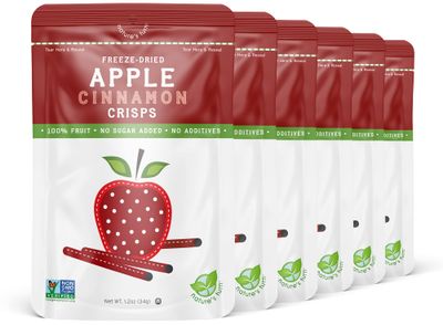 Nature&#39;s Turn Freeze-Dried Fruit Snacks, Apple Cinnamon Crisps, Pack of 6 (1.2 oz Each)