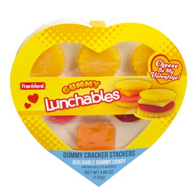 Lunchables Gummy Candy Cracker Stackers Heart Shaped Box Valentine&#39;s Day Gift
