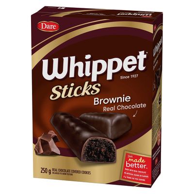 Whippet Sticks Brownie Real Chocolate Cookies, 250g9oz., Imported from Canada