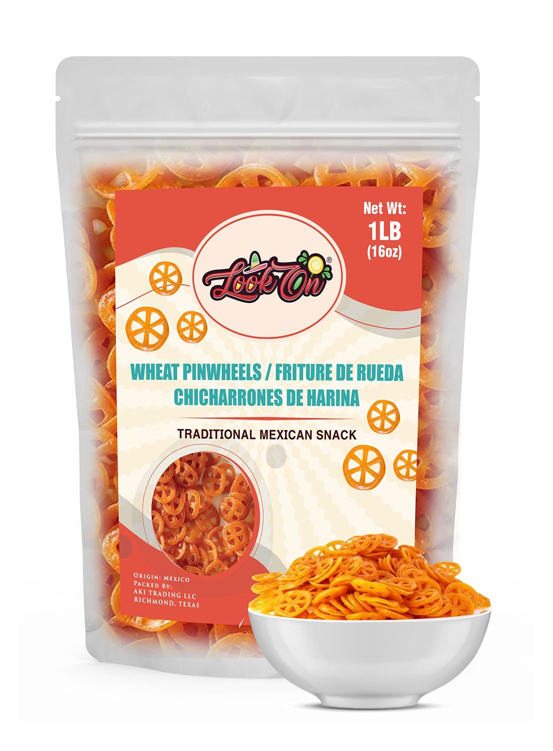 Duritos (Duros) 1LB - Wheat PinWheel Snacks - Fritura De Rueda - Mexicans Traditional Chicharrones De Harina - Puffs Chips by LookOn