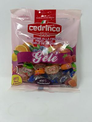 Cedrinca Gel Candies PACK OF 6 fruit jelly Filled Italian Candies 4.4 oz 125 g Italian Gourmet Snack Traditional Fruit sweet snacks