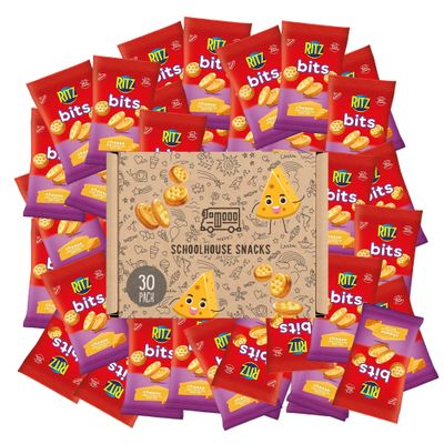 RITZ Bits Cheese Sandwich Crackers, 30pk 1.5oz Ritz Cheese Crackers Snack Packs bundled by Schoolhouse Snacks