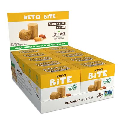 Pasokin Keto Bite Peanut Butter - Healthy Snacks with Zero Sugar Added I Low Carb Gluten-Free, Vegan, Plant-Based Protein, Dairy-Free Energy Bites - Keto Snacks (Peanut Butter)