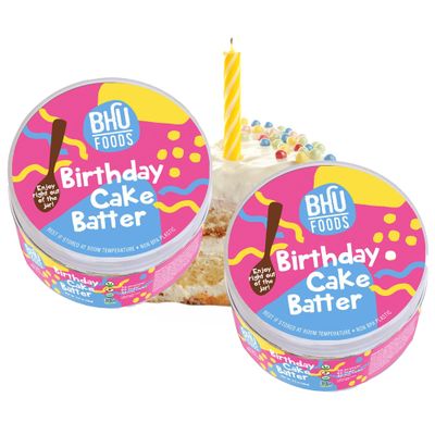 BHU FOODS Keto Protein Cookie Dough Snack Jar | Birthday Cake | Keto Snacks, Vegan, Gluten Free (Pack of 2)