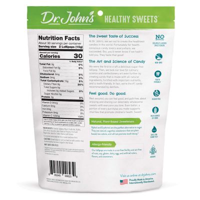 Dr. Johns Sugar Free Candy, Healthy Lollipops with Zero Sugar, Low Calorie Snacks, Keto Friendly Hard Candy Sweets, Watermelon Tooth, 60 Count, 1 LB