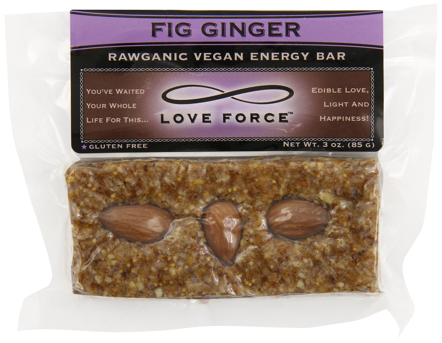 Love Force Rawganic Vegan Energy Bar, Fig Ginger, 3 Ounce
