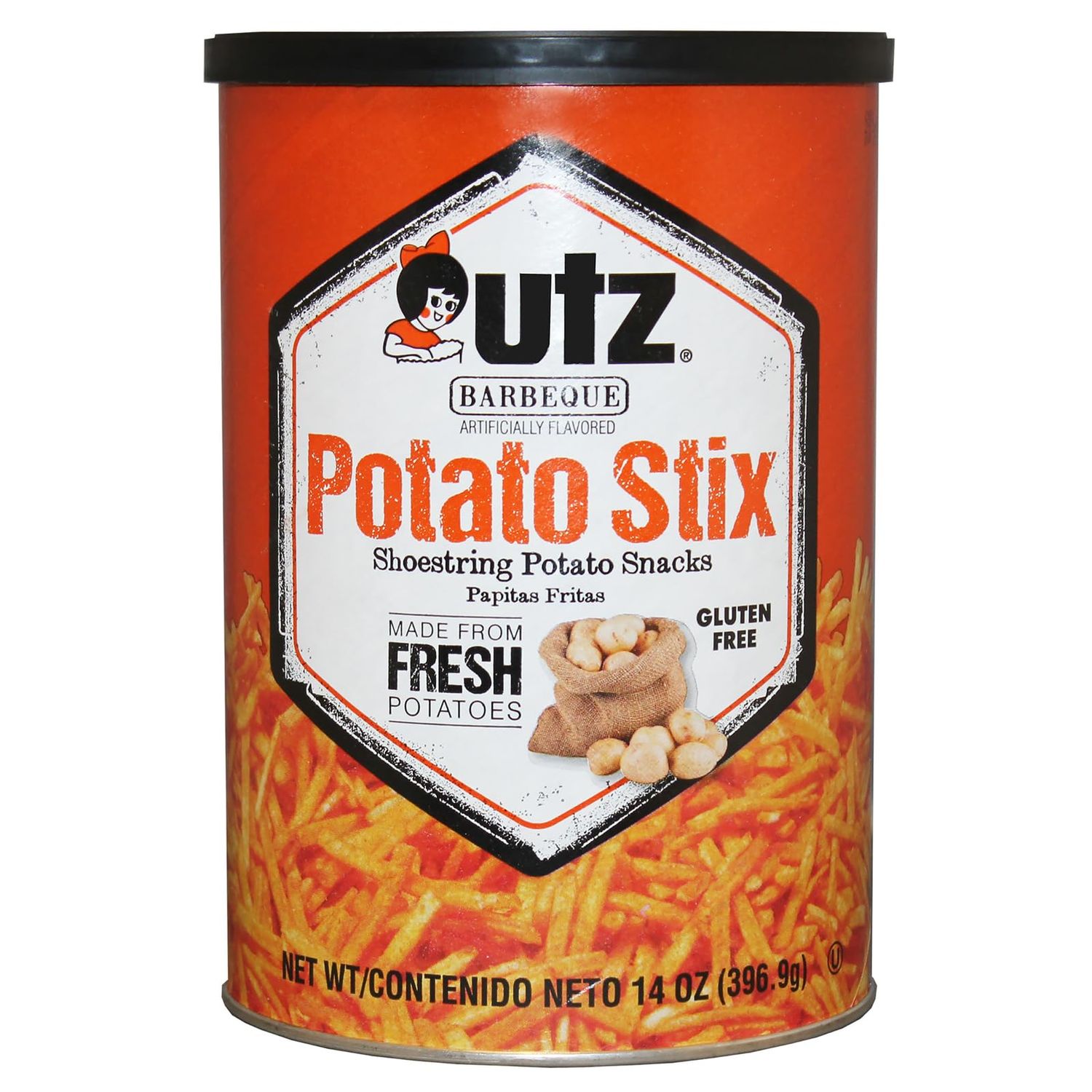 Utz Potato Stix, BBQ Flavor, 14 oz Canister