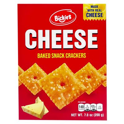 Bickies Cheese Crackers - Baked Snack Crackers Made With Delicious Real Chesse - Light and Crispy Snack Crackers - Lunch Snack (7 Ounces)