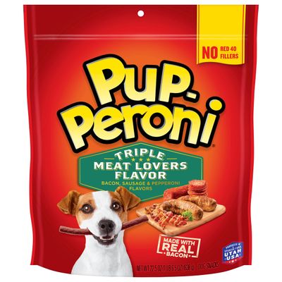 Pup-Peroni Original Triple Meat Lovers Flavor Dog Snacks, 22.5 Ounce Bag (Pack of 4)