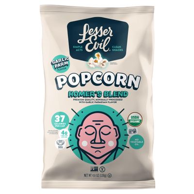 LesserEvil Organic Homer&#39;s Secret Blend Popcorn, 4.6 OZ