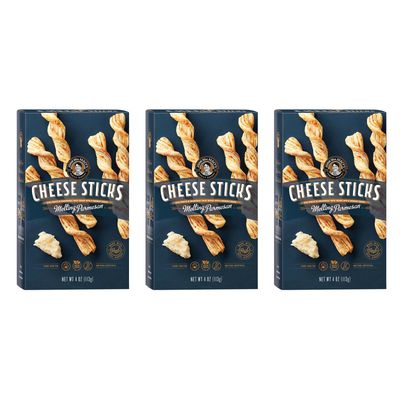 John Wm. Macy - Melting Parmesan CheeseSticks - Hand Crafted, Non GMO, and Nothing Artificial - Made with Real Cheese - 4 oz. Cartons - 3 Pack