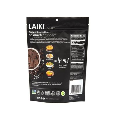 LAIKI Gluten Free Rice Crackers, Black Rice, Resealable 3.53 Ounce Bag
