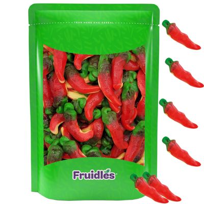 Fruidles Chili Peppers Gummies, Soft Chewy Candy, Gluten-Free, Fat-Free (Half-Pound)