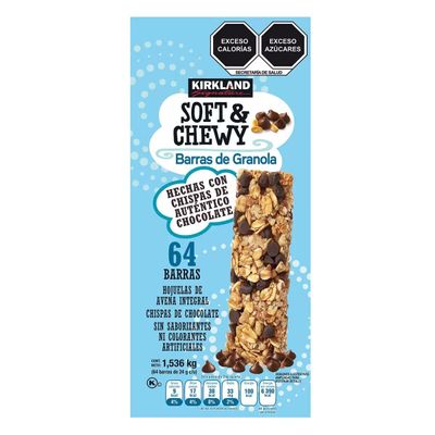 Kirkland Signature Soft &amp; Chewy Chocolate Chips Granola Bars, 54.4 oz