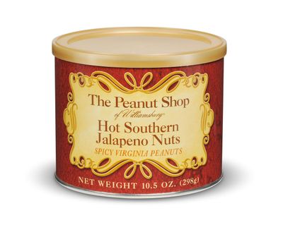 The Peanut Shop of Williamsburg Hot Southern Jalapeno Nuts, 10.5 Ounce