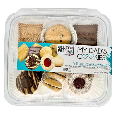 My Dad&#39;s Cookies Gluten Free Assorted Variety of Italian Cookies - Linzers, Biscotti, Graham Cracker Cookies, Chocolate Fudge Cookies - Dairy Free, Kosher, Bakery Fresh 20 Count Variety, 10oz Package